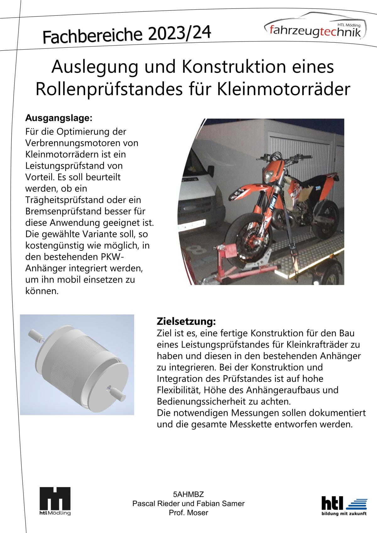Auslegung und Konstruktion eines Rollenprüfstandes