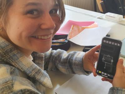 mit Mobiltelefon